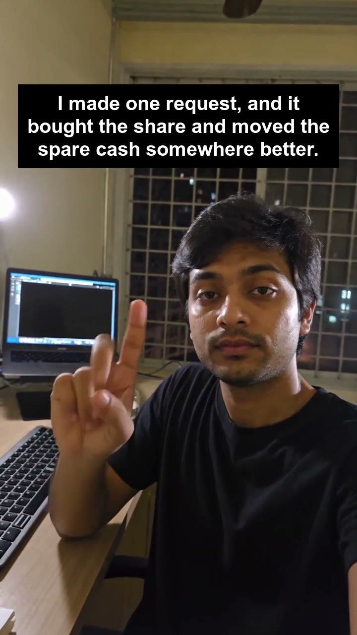 I made one request, and it bought the share and moved the spare cash somewhere better.