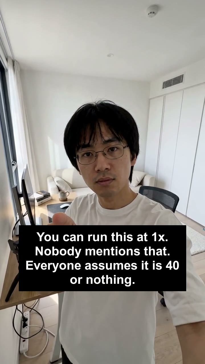 You can run this at 1x. Nobody mentions that. Everyone assumes it is 40 or nothing.