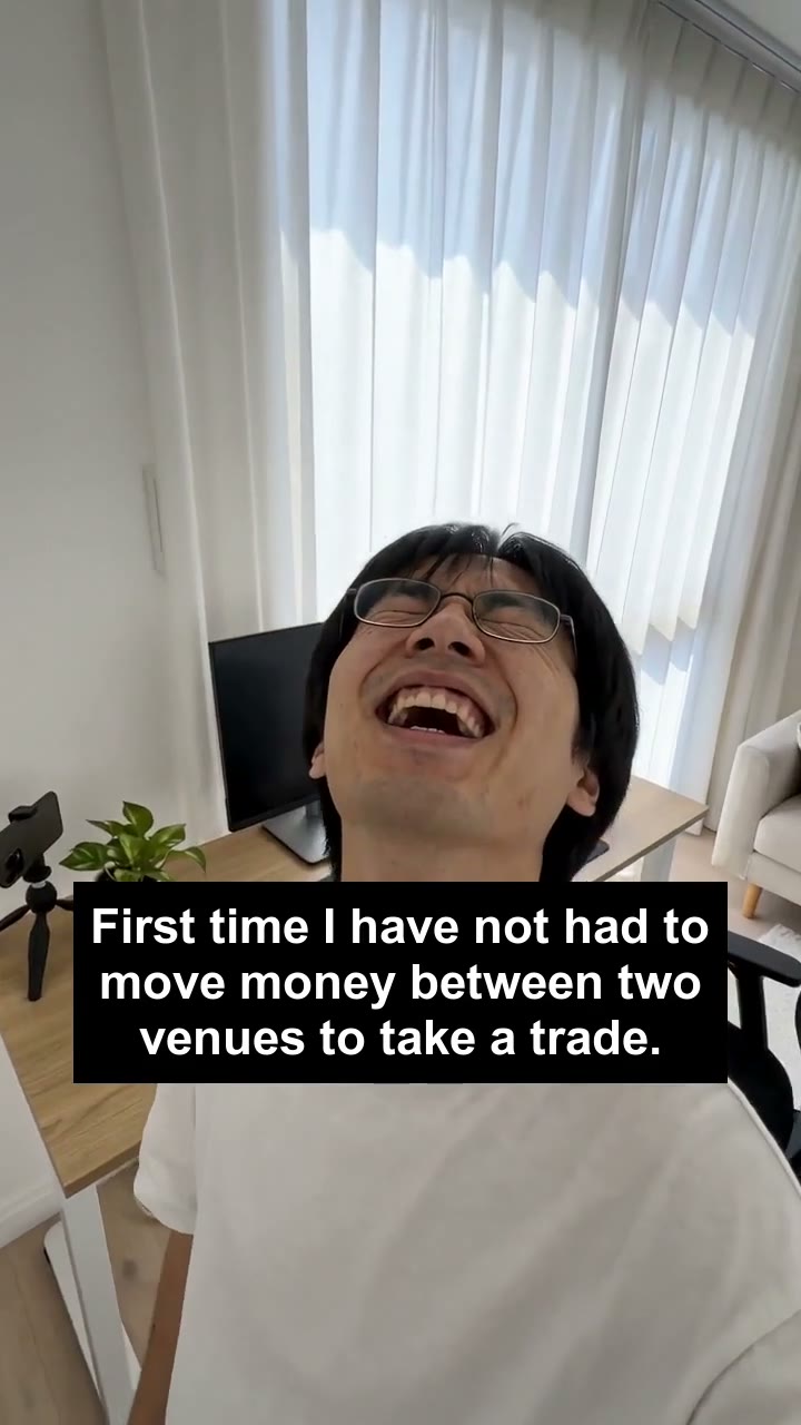 First time I have not had to move money between two venues to take a trade.